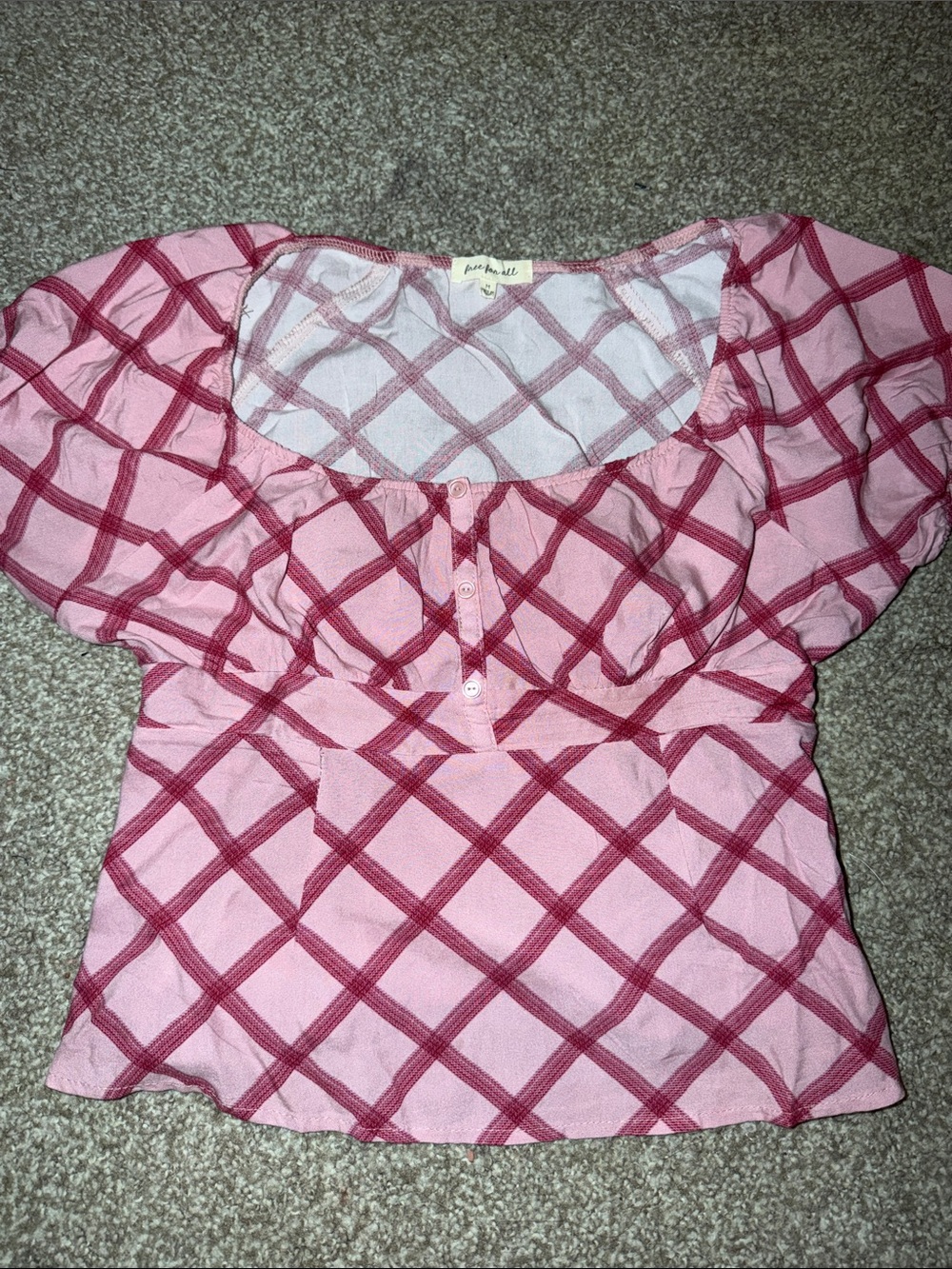 pink plaid scoop neck women’s flowy top - pacific sun